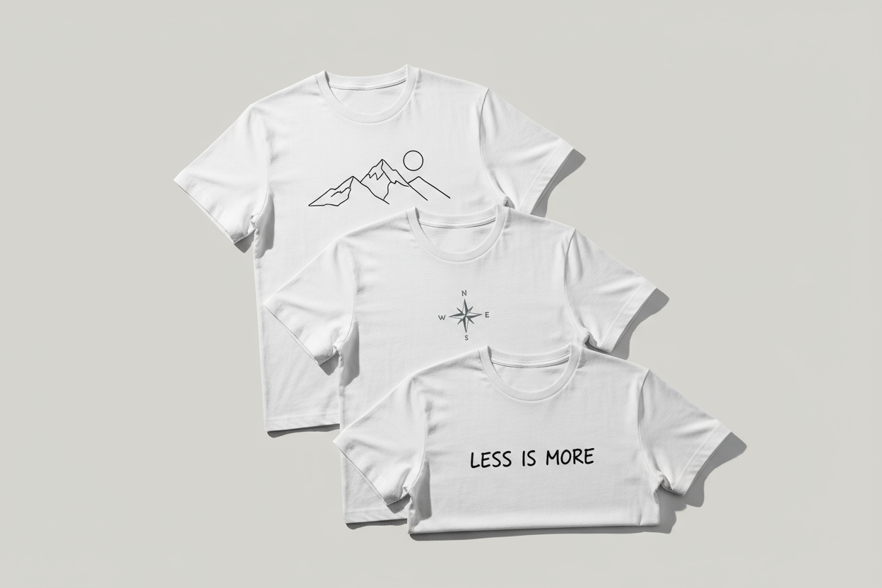 3 layered white graphic T shirts simple